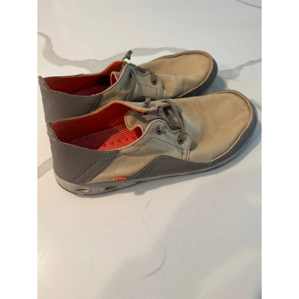 Columbia PFG Bahama Vent Tan Orange Boat Shoes Mens 10 B Fishing